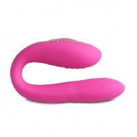 Couples Vibrator w/Rotation, Remote Control, 10 Function, Silicone, PINK